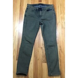 Rock & Republic Jeans Woman's Olive Green Acid Wash Straight Leg Skinny Jeans 12